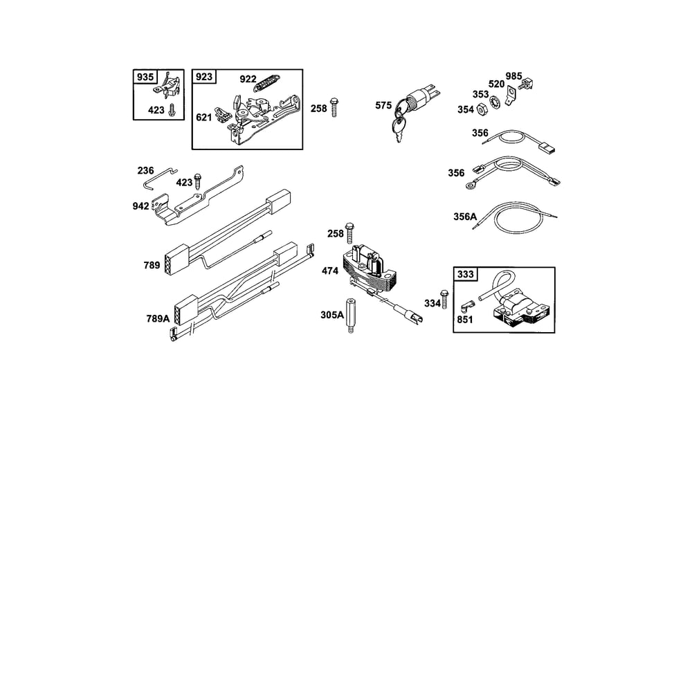 Brake/Armature-Magneto Diagram and Parts List for 121700TO121799  Briggs and Stratton Engine